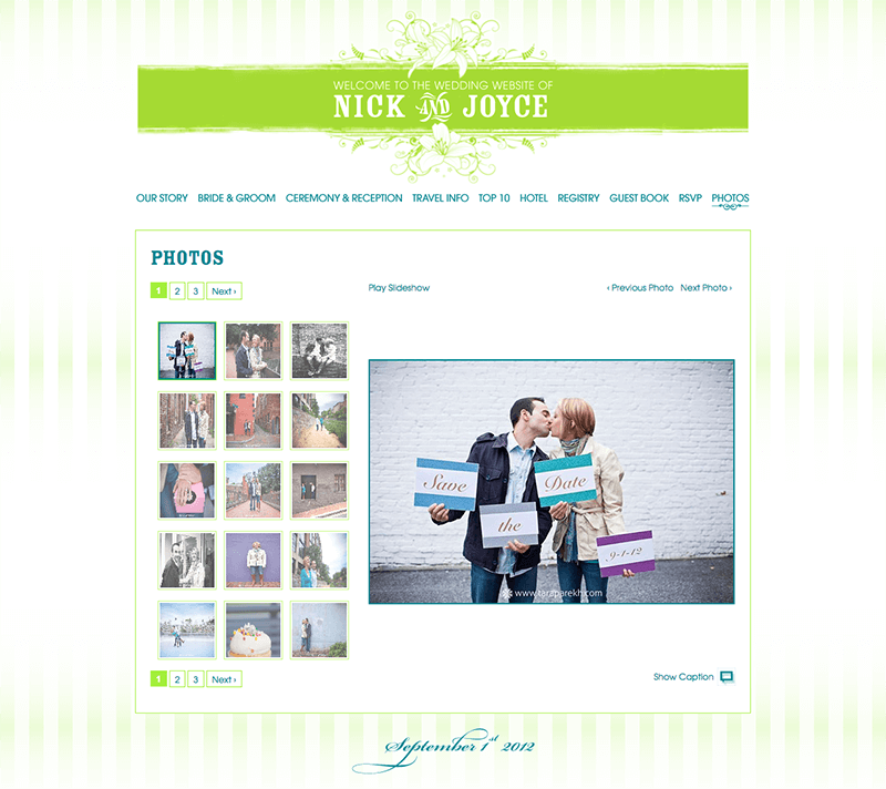 Nick and Joyce Wedding Website