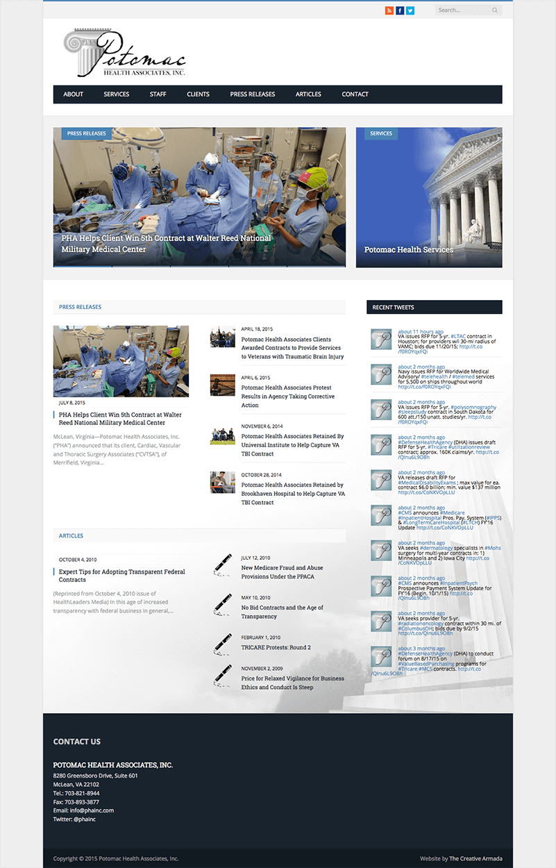 Potomac Health Associates Website